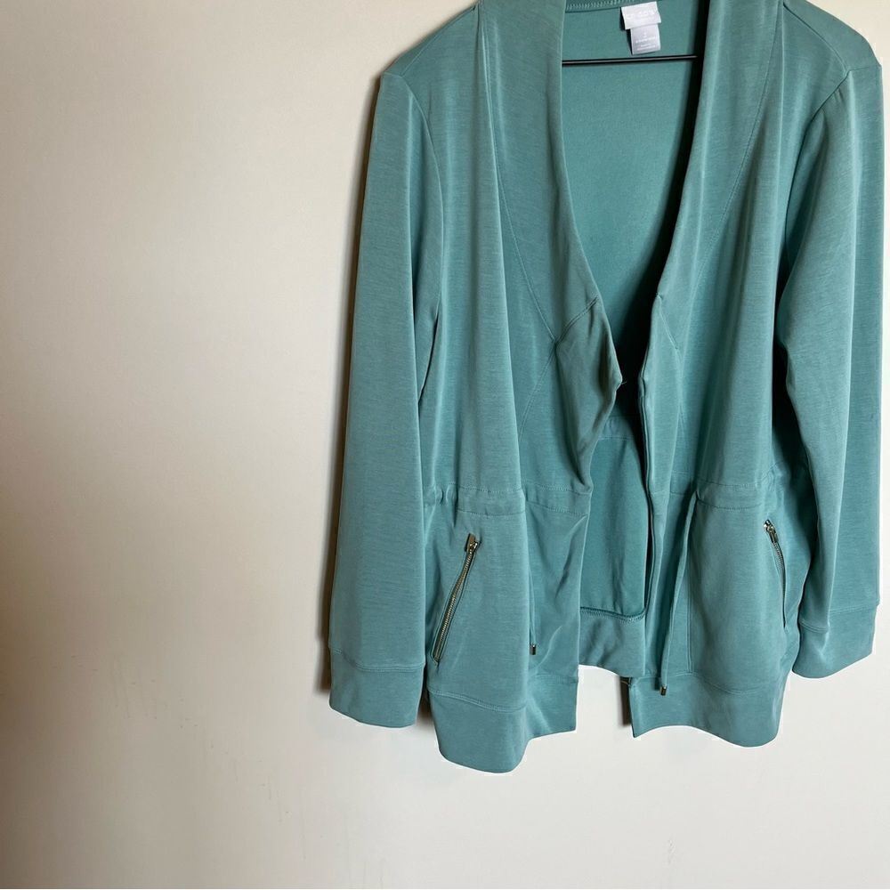 Chicos Zenergy Sandwashed Draped Jacket - Picture 3 of 11